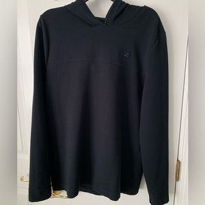 Hollister Men’s Ribbed Pullover Top Black Textured Hoodie Long Sleeves Size M